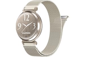 Koazon Mesh Metal 14mm Watch Band Compatible with Garmin Lily 2/Lily 2 Acitve for Women,Improved Slim Stainless Steel Chain C
