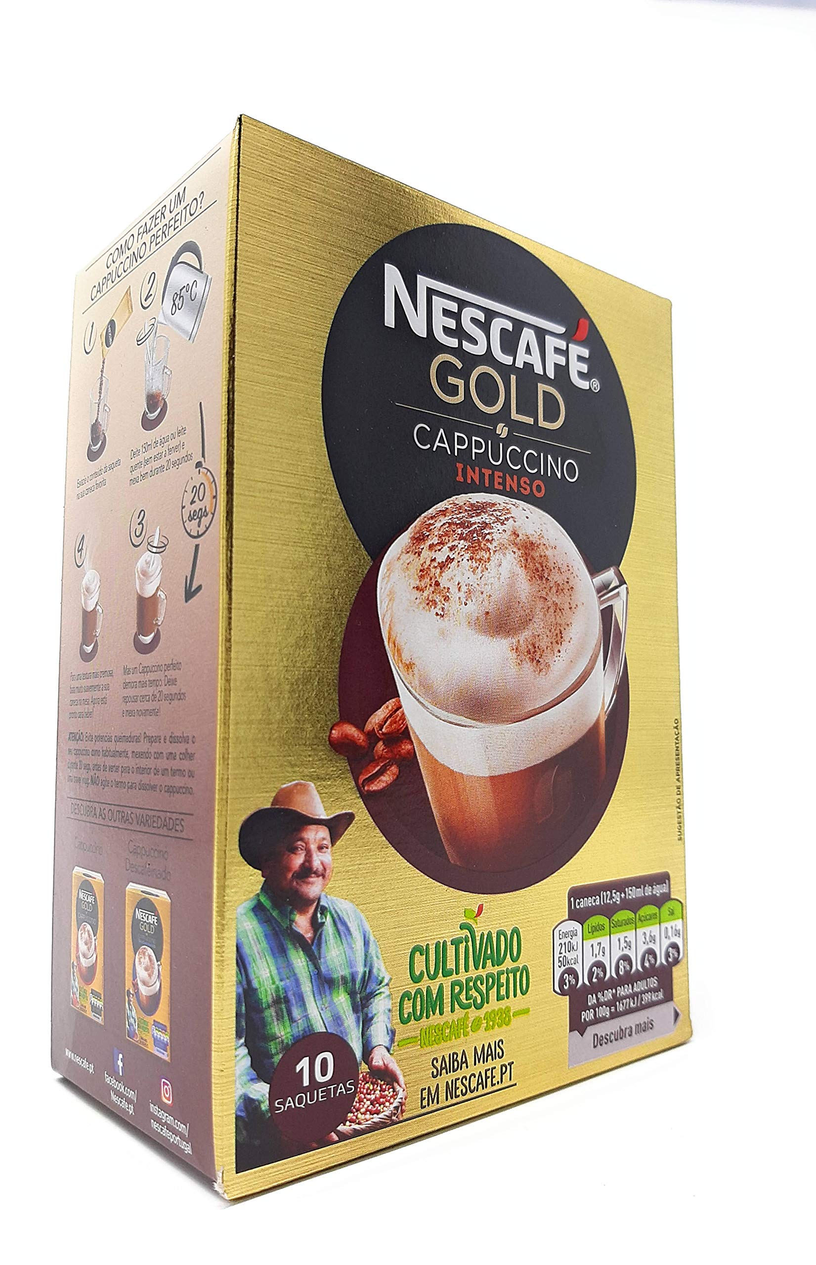 Nestle Nescafe Gold Instant Coffee Cappuccino Intenso 4 boxes x 8