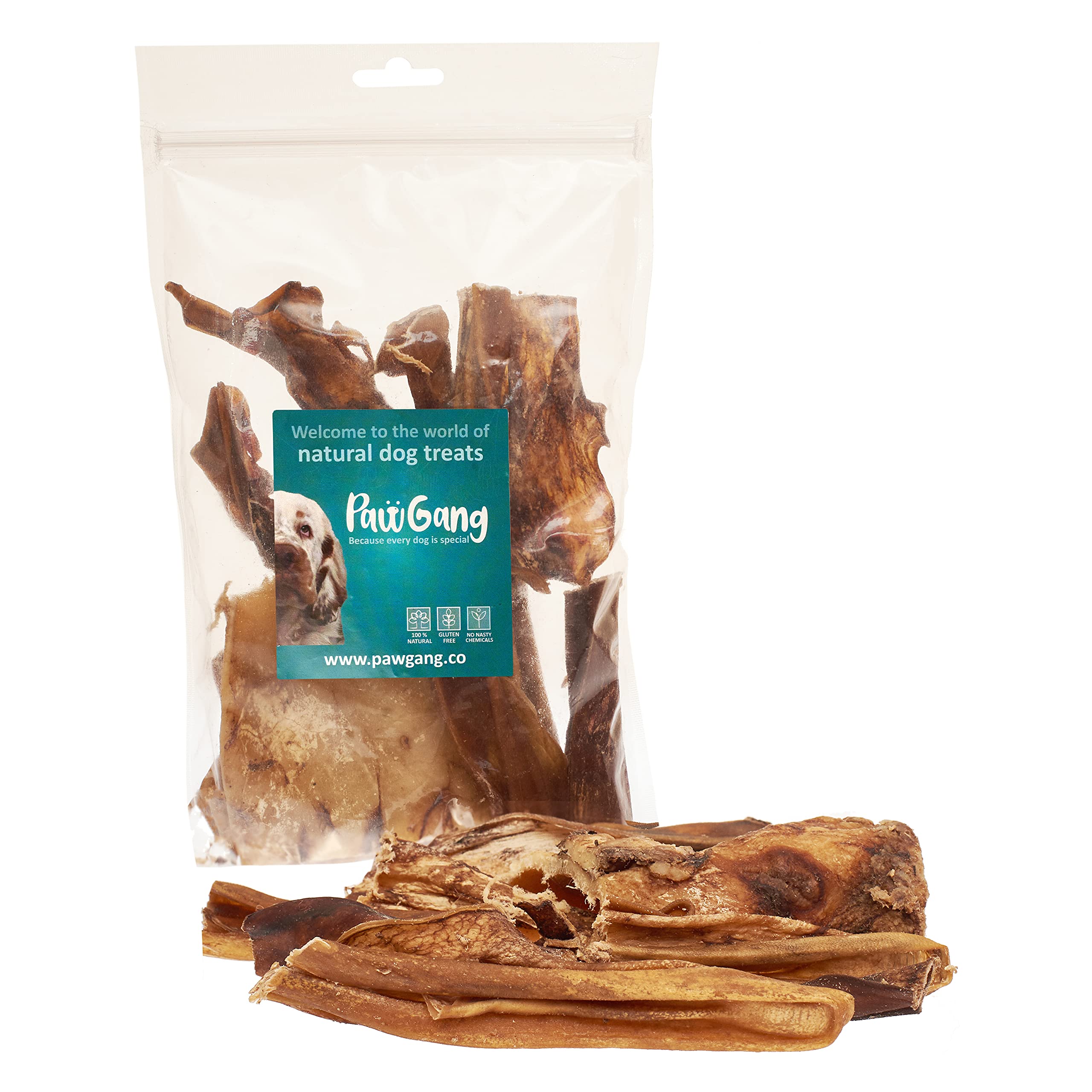 PawGang - Lamb Head Skin 200g - 100% Natural Treats for Dogs Puppies Young Adult Old Small and Large - Air Dried Chews Snacks - Healthy Hypoallergenic - Low Fat Grain Free - Barf Raw