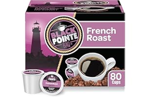 Black Pointe Bay Coffee French Roast, Dark Roast, 80 Count, Single Serve Coffee Pods for Keurig K-Cup Brewers