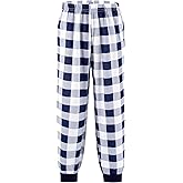 Ekouaer Boys Jogger Pajama Pants Long Plaid Pj Pants Elastic Waistband Lounge Pants with Pockets