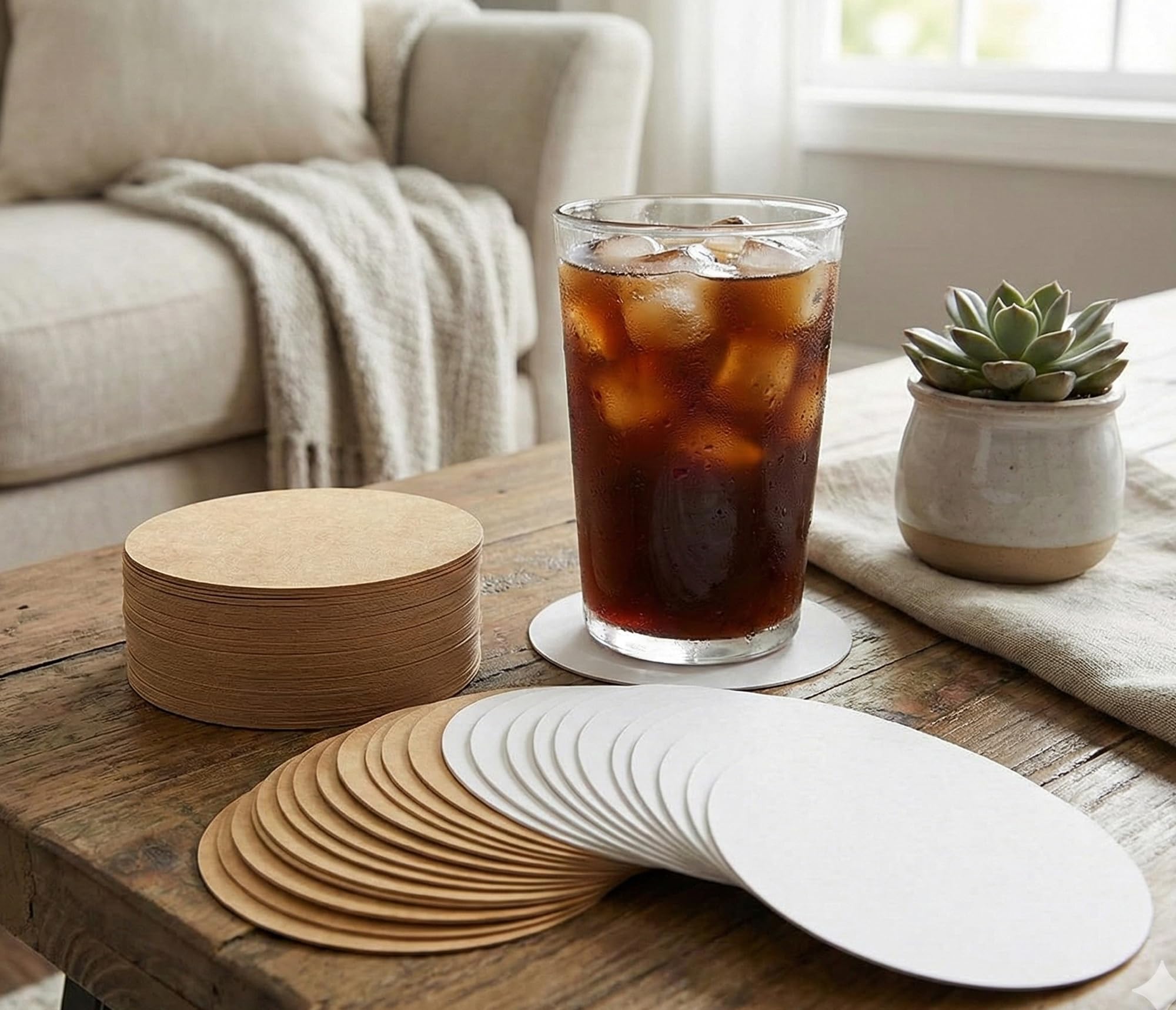 esplanade Disposable Printed Paper Coasters (Set of 100)- Use and Throw Reversible Paper Coasters-Perfect for Bar, Hotel, Restaurant purpose & Parties.