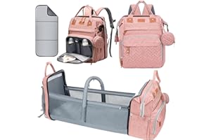 Baby Diaper Bag, Backpack with Changing Table, Insulated Pacifier Case, Multifunctional Waterproof Travel Diaper Bag