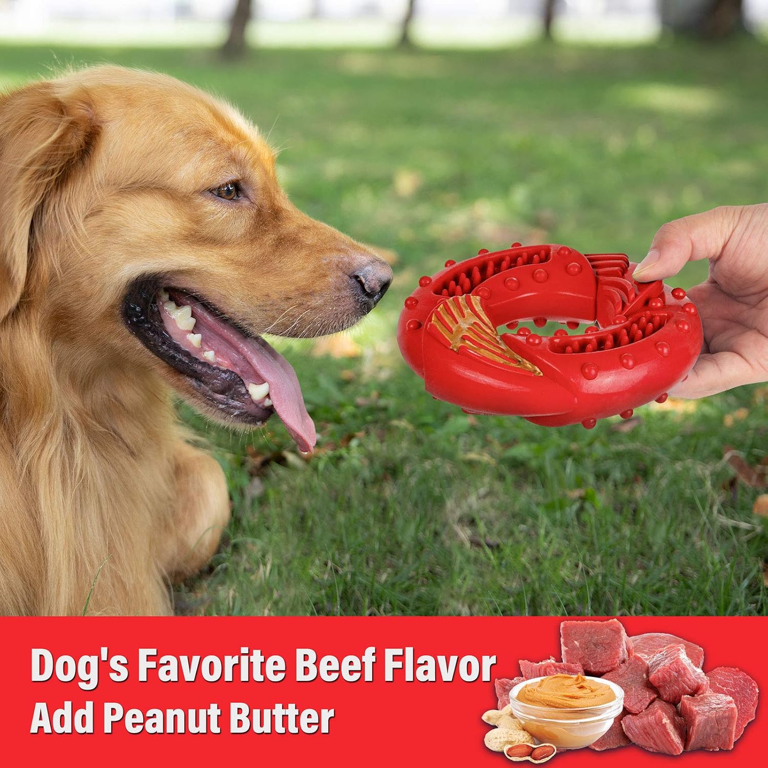 Apasiri Dog Chew Toy Durable Dog Toy for Large Breed Tough Rubber Ring Dog Toys for Extreme Dog Toys for Aggressive Chewers Almost Indestructible Dog Toys Best Gift (Red) - Image 3