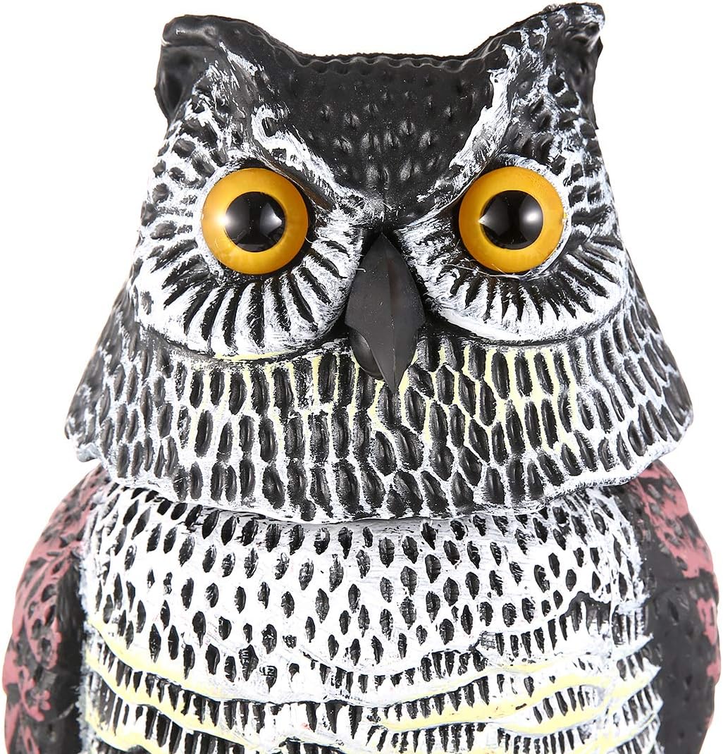nonotse Owl Decoy 360 Rotate Head to Scare Birds - Image 5