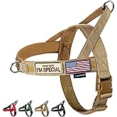 Annchwool No Pull Dog Harness with Soft Padded Handle,Reflective Strip Escape Proof and Quick Fit to Adjust Dog Harness,Easy for Training Walking for Small & Medium and Large Dogs(Brown,L)