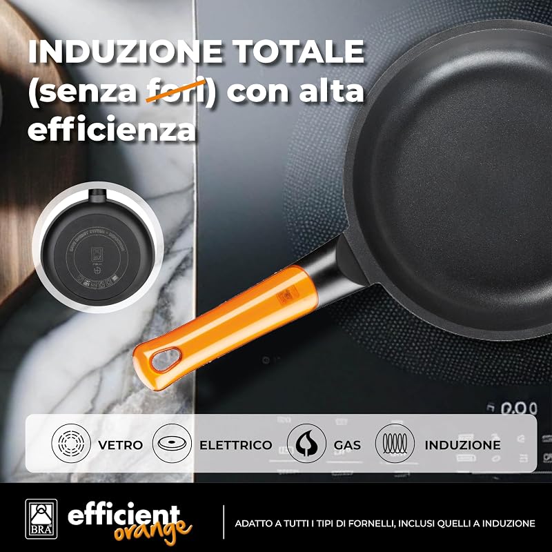 Efficient Orange | Set di 3 padelle 18-22-26 cm