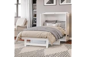 AFI, Northfield Murphy Bed Chest Twin XL with 6" Mattress, Storage Drawer & Built-in USB Charger, White