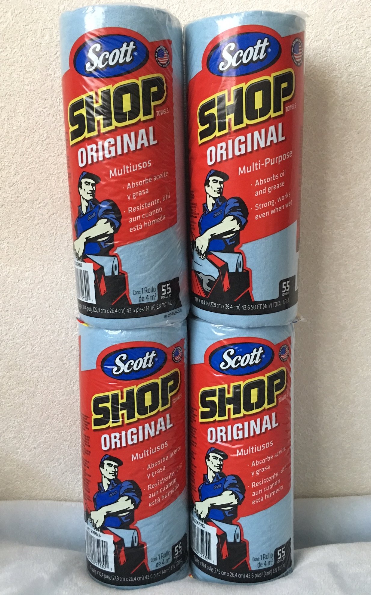 Scott (スコット) SHOP TOWELS / ショップタオル ブルーロール 55枚 4ロールセット product image