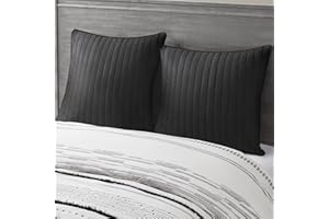 INK+IVY Pillow Euro Sham, 26"x26", Quilted Black