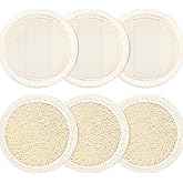 6Pcs Face Loofah Scrub Pad, 2.55-Inch Face Scrubbers, Natural Exfoliating Scrubber for Men Women Bath Shower