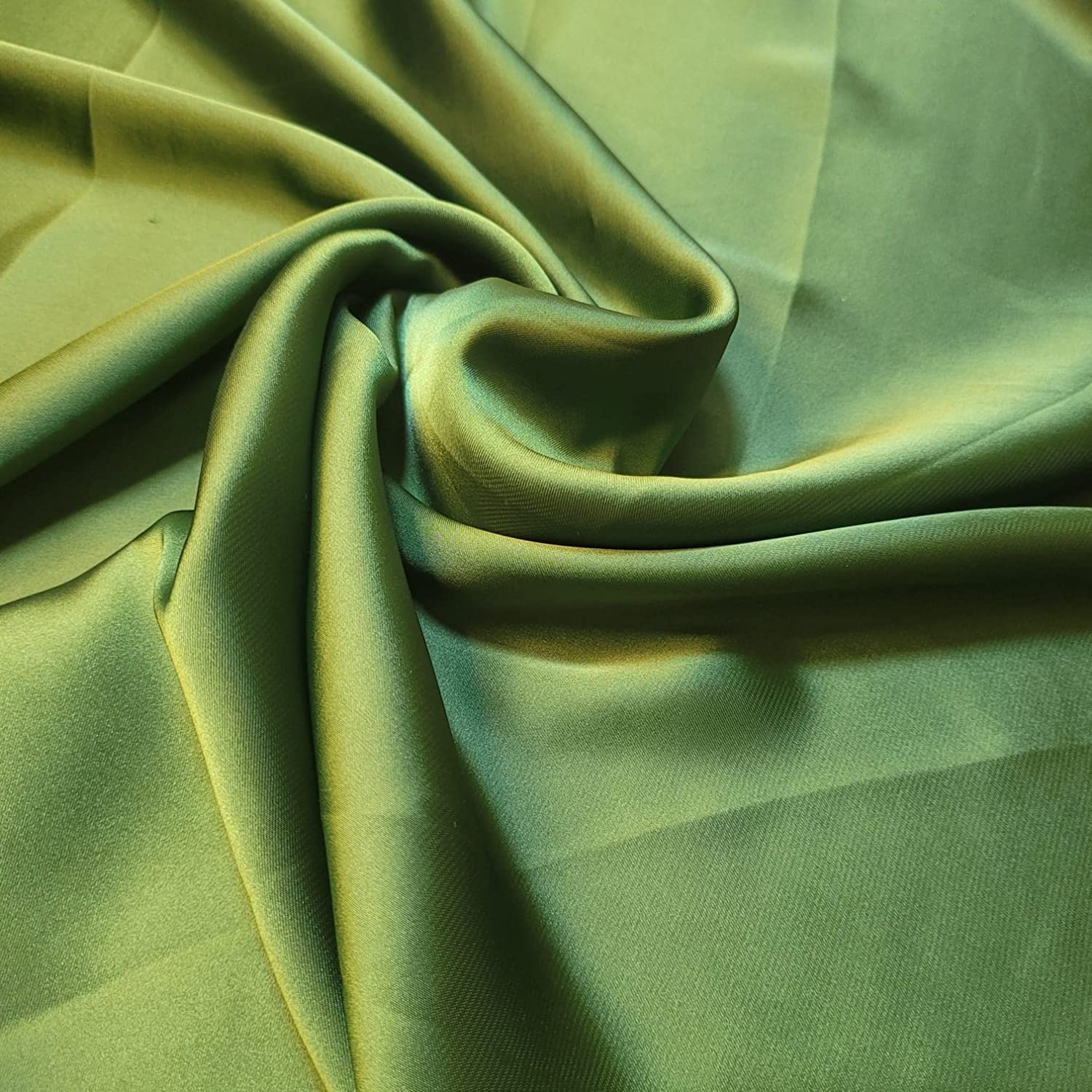 Lightweight Polyester Silk Charmeuse Silky Satin Finish, Dressmaking, Bridal, Prom, Décor - Craft Fabric Material 44" - 112 cm Wide Sold in Various Pre - Cut Lengths (Bottle Green, 1 Meter)