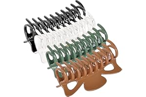 79Style Big Hair Clips For Women Large Claw Clips For Thick Hair Banana Hair Clips For Girls Plastic Hair Claws Jumbo Hair Clips Brwon Extra Large Long Jaw Hair Clamps Barrette (Coffee-4Pcs-4.7Inch)