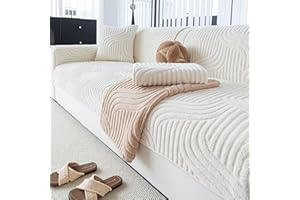 TTG Soft Plush Sofa Cover for 2 Cushion Couch, Non-Slip Velvet Couch Cushion Cover (Loveseat Size), Thick Washable Furniture 