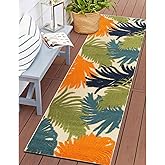 Rugshop Lucca Contemporary Floral Indoor/Outdoor Runner Rug 2' x 7' Multi