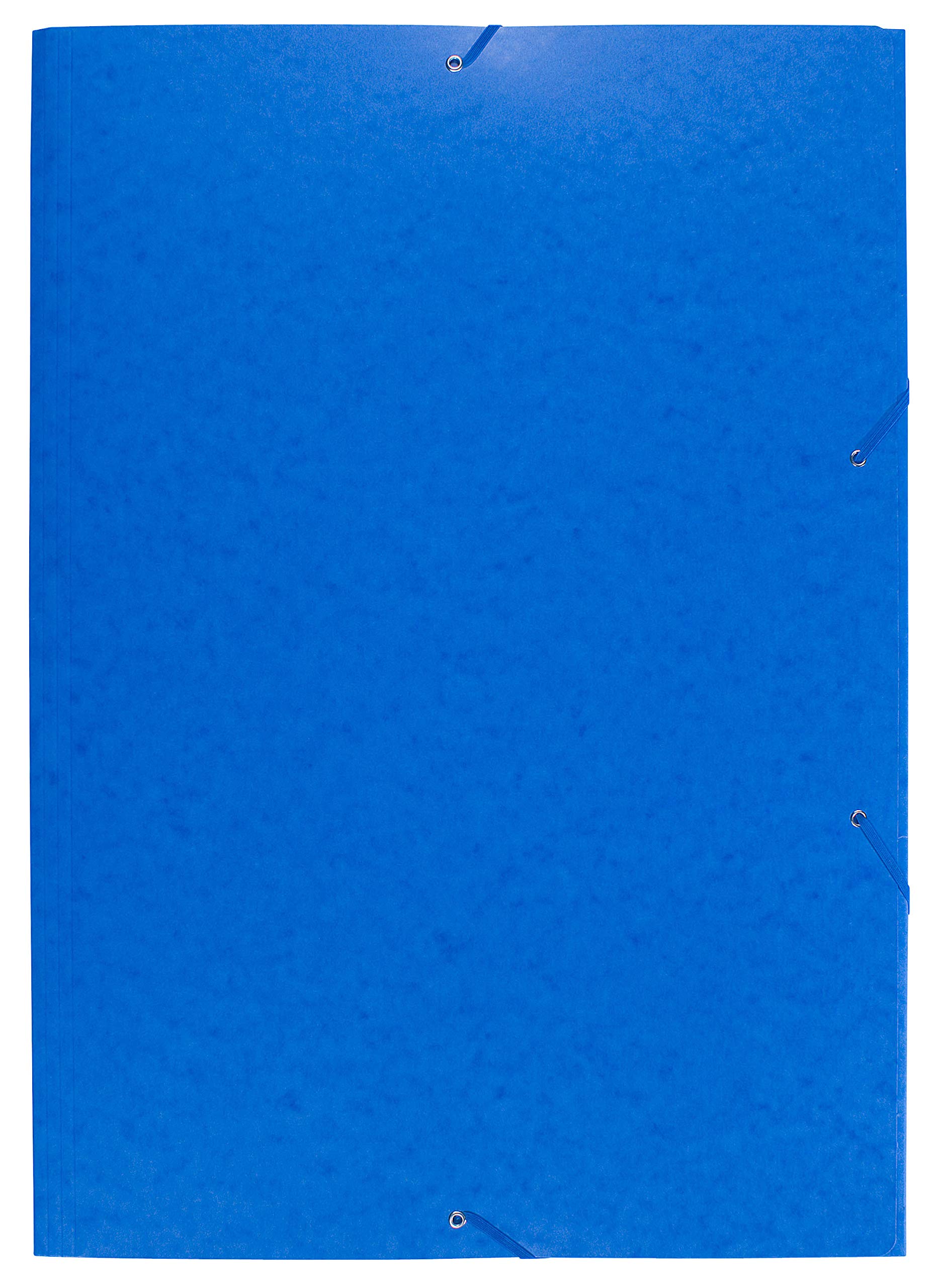 Exacompta - Ref 59652E - Elasticated 3-Flap Folder - Suitable for A2 Documents, 600gsm Glossy Laminated Card, FSC-Certified - Useful for Transporting Artwork - Blue