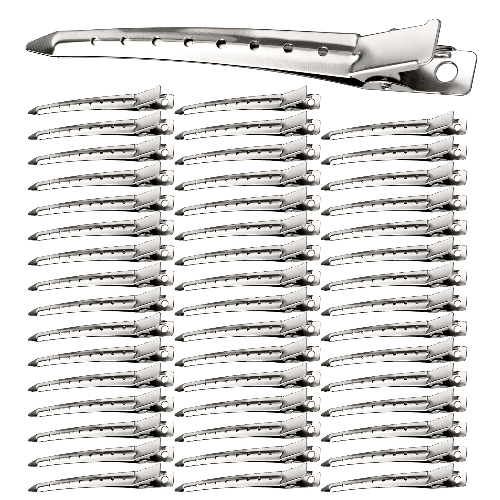 48 PCS Pin Curl Clips Kit 3.5 Inch Metal Duck Bill Hair Clip Silver Hair Styling Hairdressing Clips Sectioning Hair Clips Barrette Women for Roller Salon Bows DIY