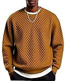 COOFANDY Mens Oversized Crewneck Pullover Fall Long