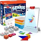 Osmo Genius Kit, Ages 6-10, 5 STEM Learning Games, Spelling &amp; Math, iPad | Includes Osmo iPad base + 5 hands-on games building spelling, math, creativity &amp; problem-solving skills, ages 6-10