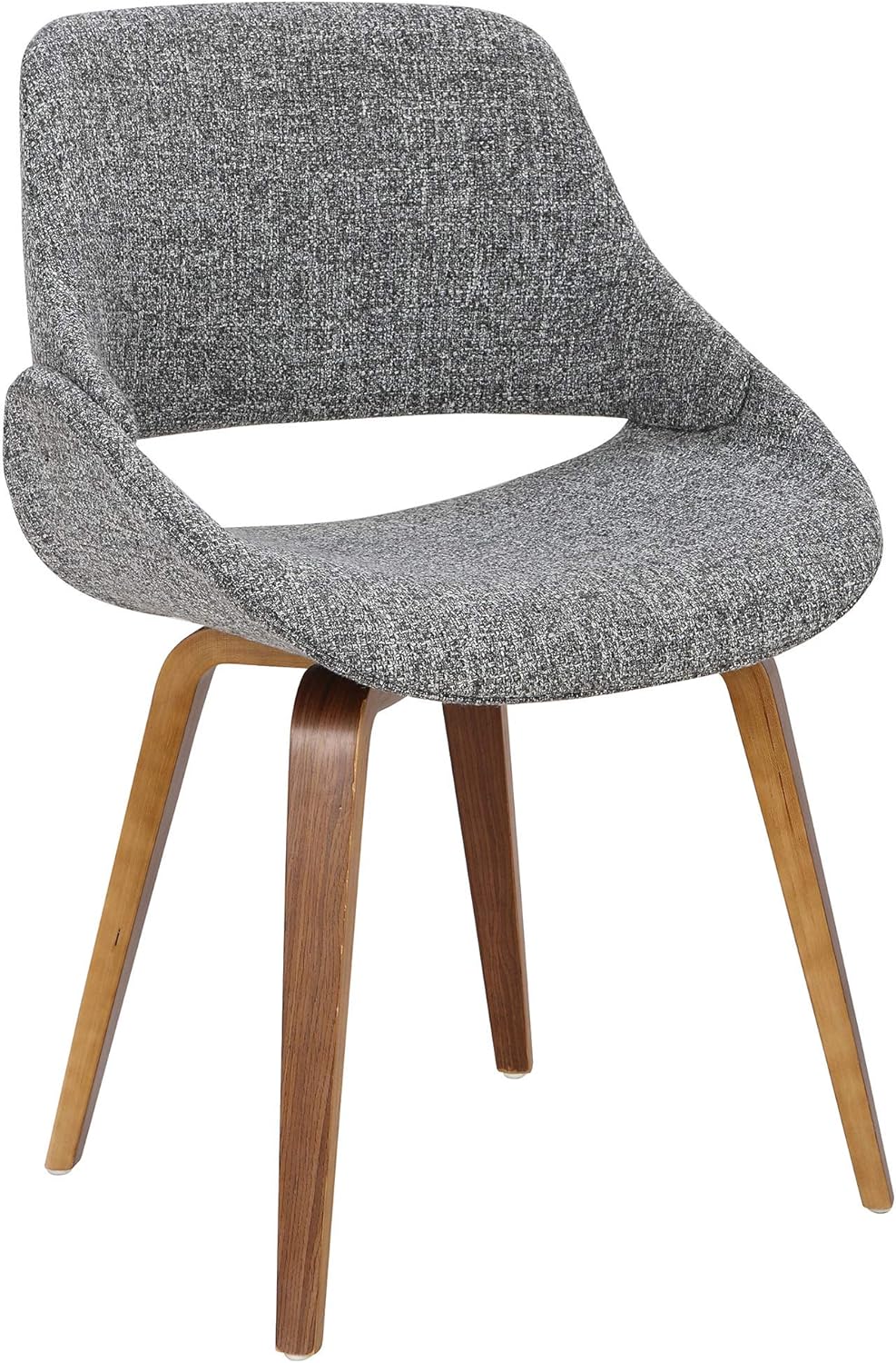 LumiSource Upholstered Dining Chair in Walnut and Gray - Set of 2
