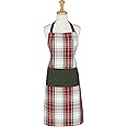 DII Christmas Collection Chef Apron, One Size, Holiday Plaid