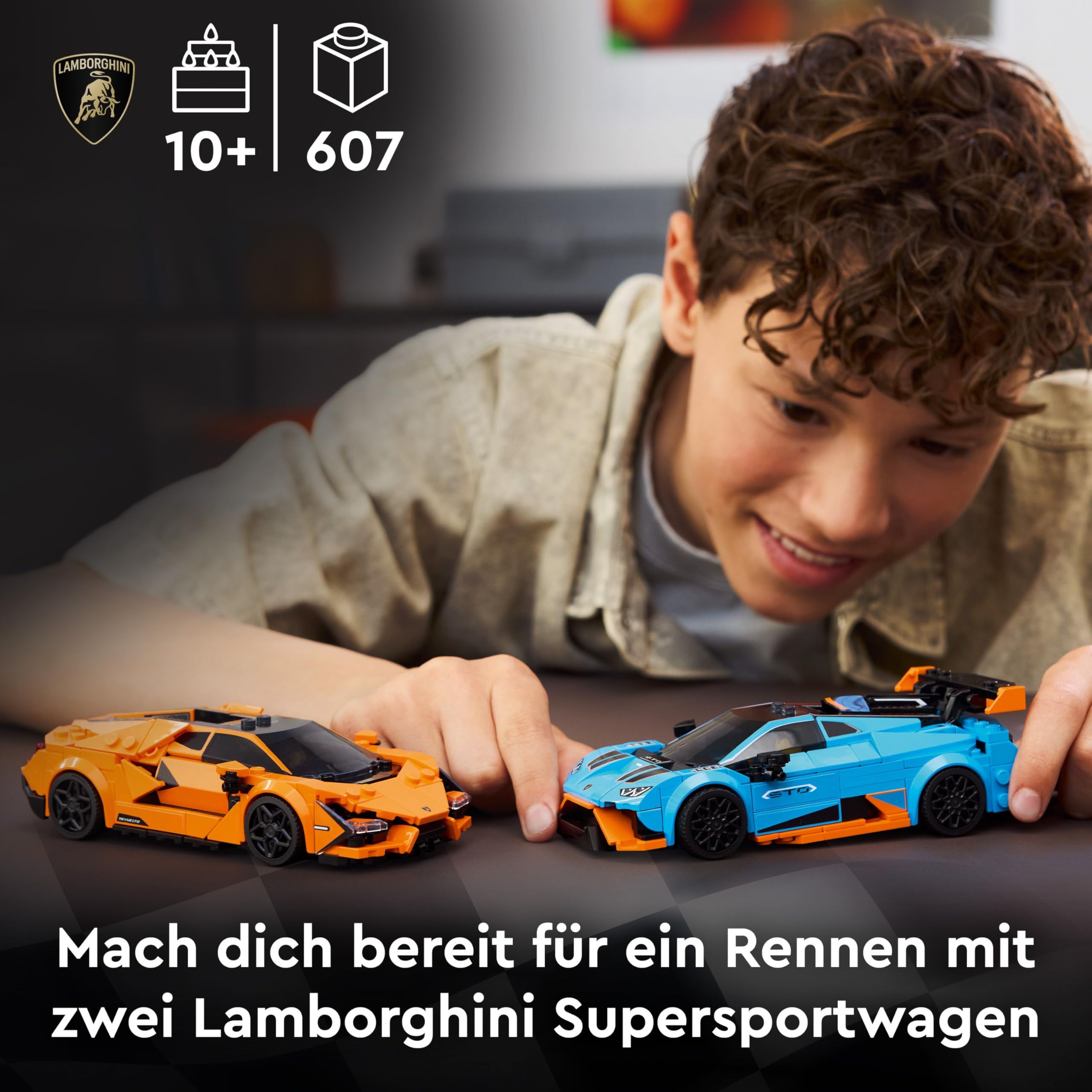 LEGO Speed Champions Lamborghini Revuelto und Huracán STO Auto Set mit 2 Rennwagen und 2 Fahrer Minifiguren - Spielzeug für Auto Fans - Kreatives Geschenk für Jungen ab 9 Jahren - 77238 2