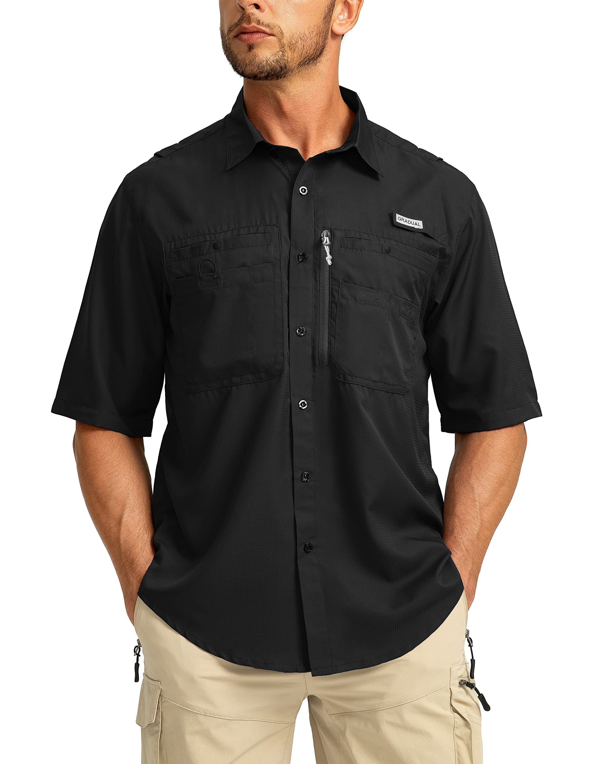 Men's Fishing Shirts with Zipper Pockets UPF