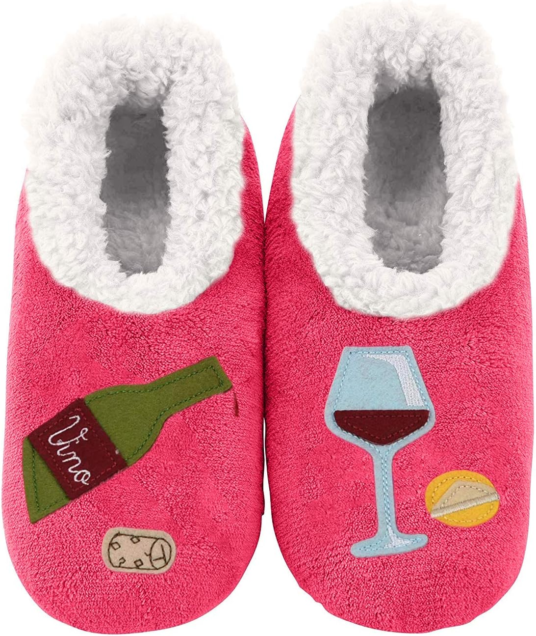 Snoozies Pairables Womens Slippers - House Slippers - Bottle of Red