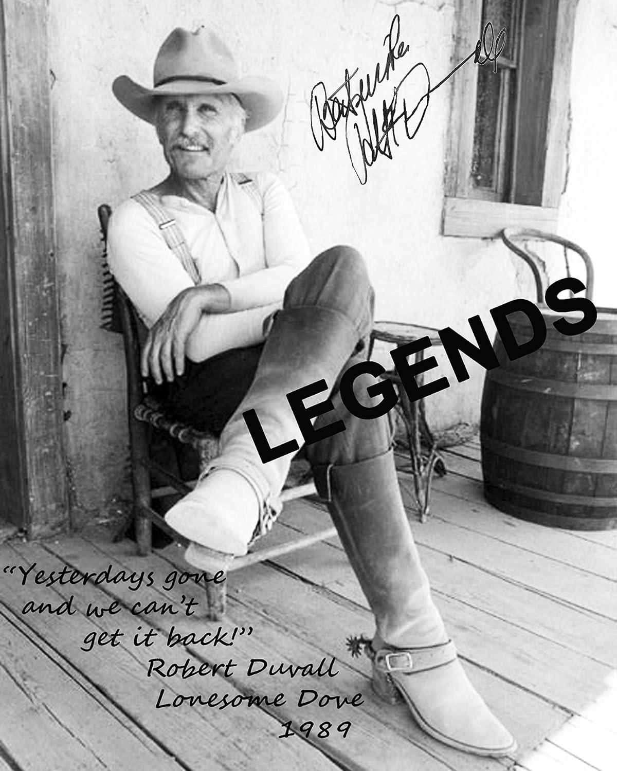 LONESOME DOVE Autographed Photo Copy & Quote of Robert Duval DOVE-X06