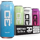 3D Sugar-Free Energy Drinks, Variety Pack - Clean Energy Drink with 200mg Caffeine, Taurine & L-Carnitine - Pre Workout Fitness Drink for Gym, Exercise & Everyday Performance