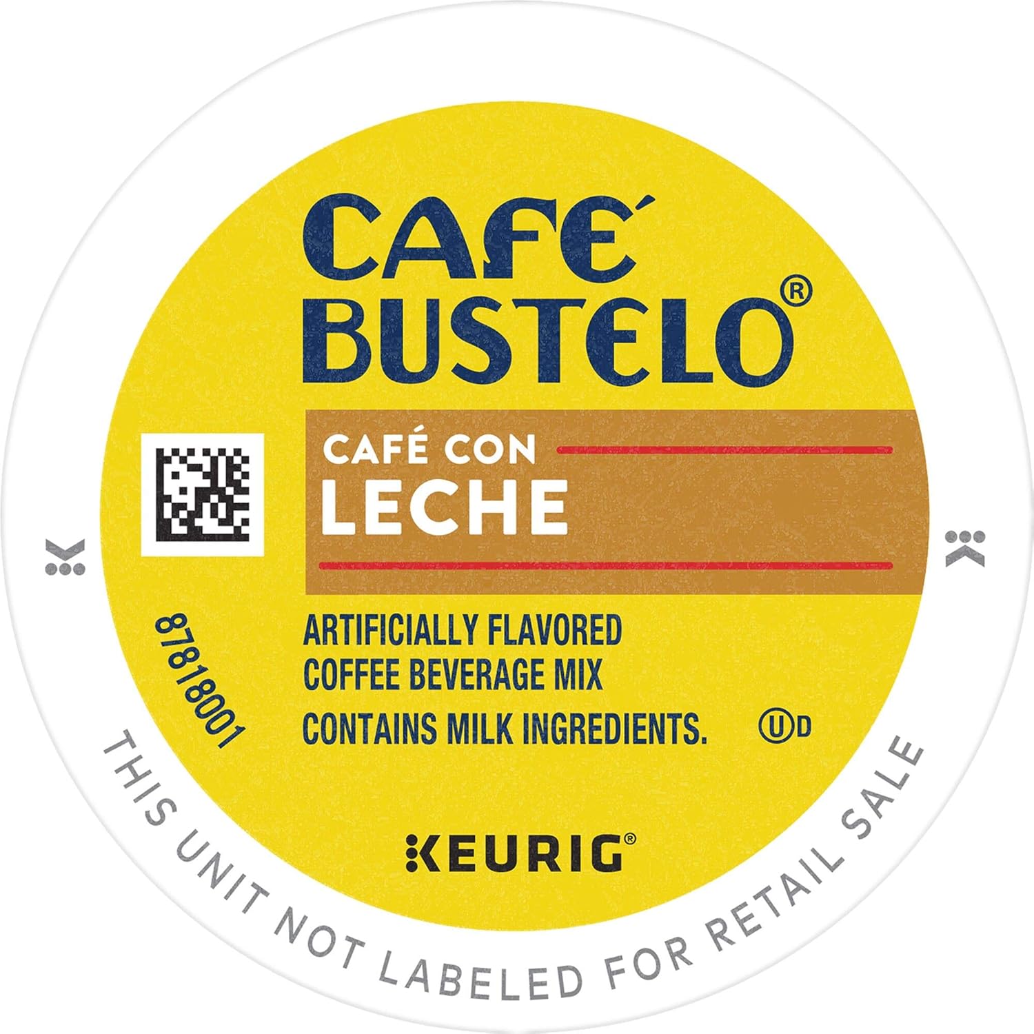 Café Bustelo Coffee Café Con Leche Flavored Espresso Style Coffee, 96 K Cups for Keurig Coffee Makers
