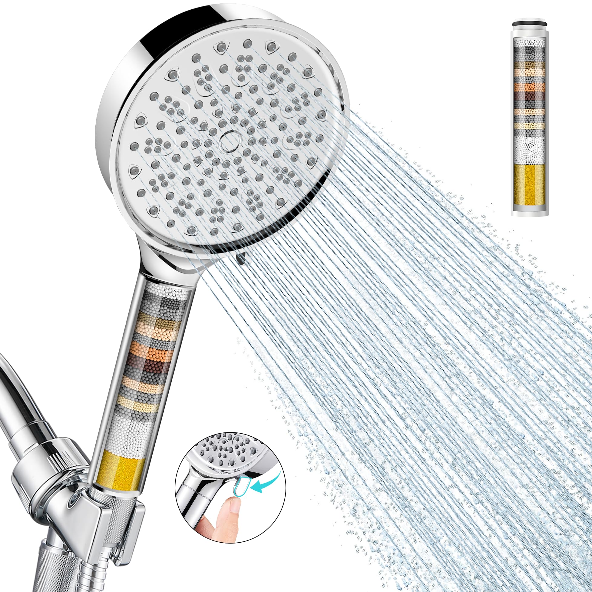 Cobbe Filtered Shower Head with Handheld, Water Softener for Hard Water