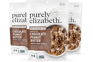 PURELY ELIZABETH. Purely Elizabeth, Chocolate Peanut Butter, Ancient Grain Granola, Gluten-Free, Non-GMO, 10 Ounce (Pack of 3)