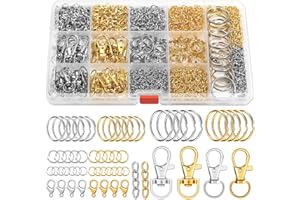 PAXCOO 990PCS Keychain Making Kit, Keychain Craft Supplies Including Key Chain Hooks, Lobster Clasps, Key Rings and Jump Rings for Key Chain Making and Jewelry Making