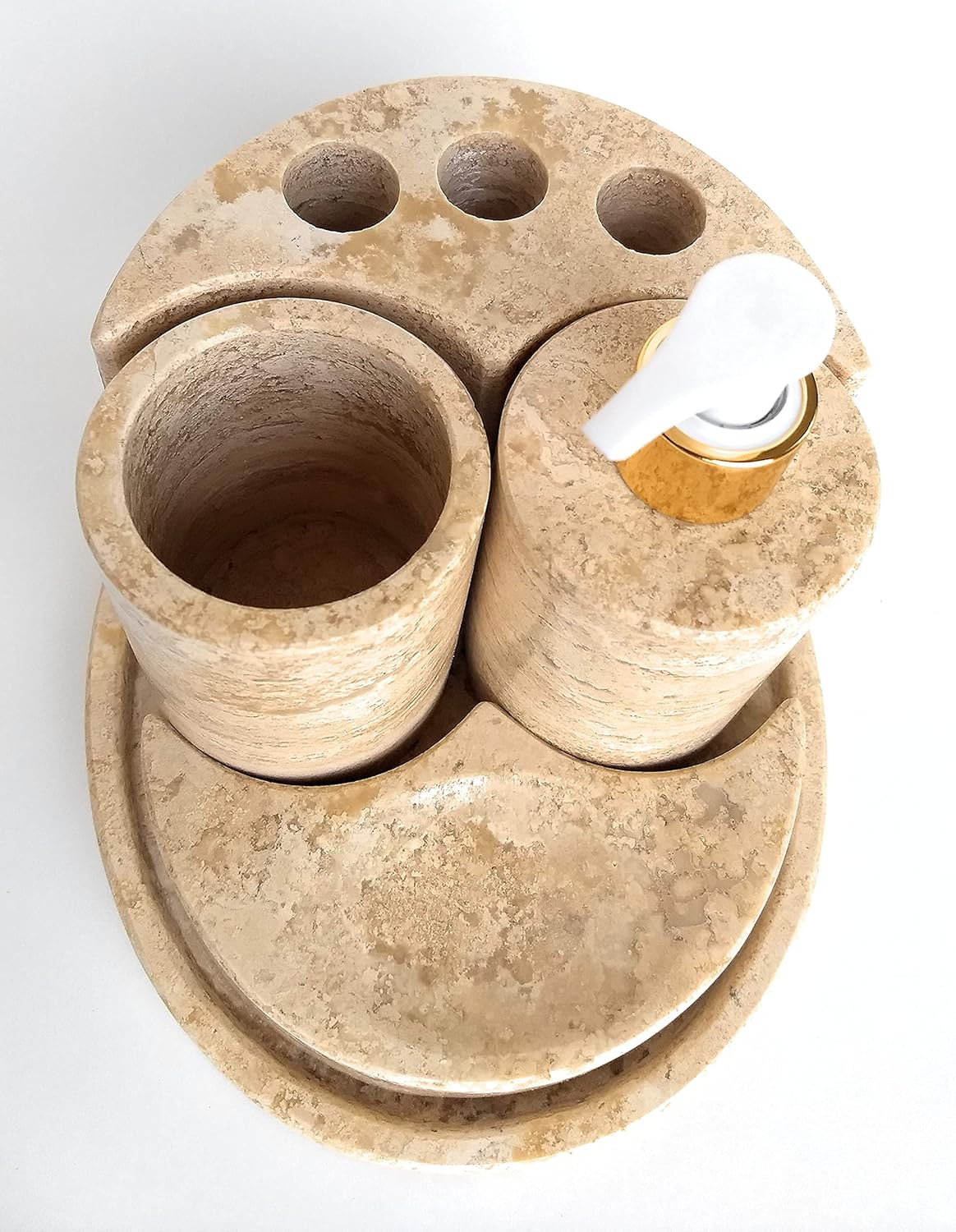 Set de Baño 5 Piezas Elaborado en Marmol Travertino: Amazon.com.mx