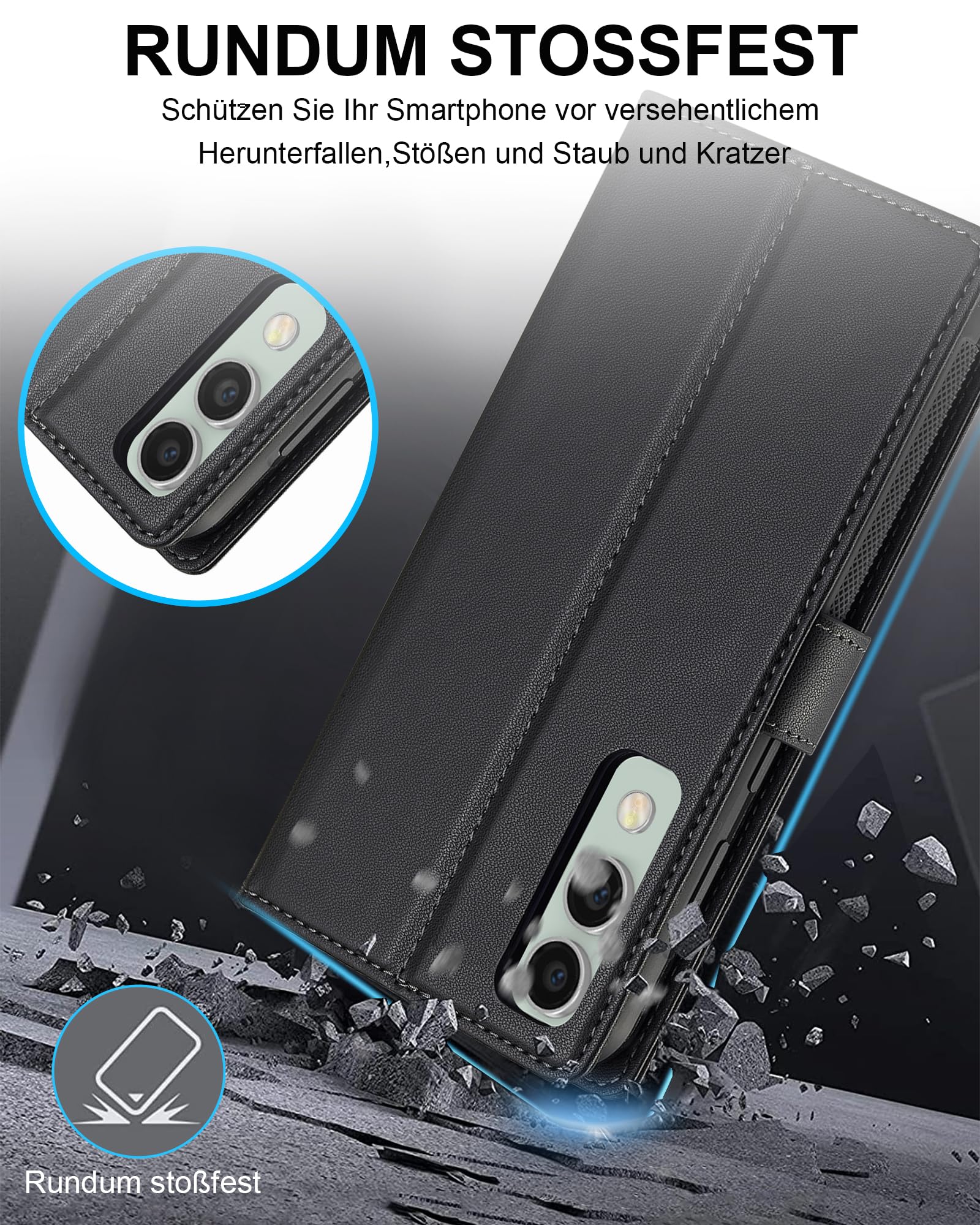 Ailicici für Samsung Galaxy S25 Edge Hülle, 2-IN-1 Abnehmbare magnetische Hülle, Kabelloses Laden, Kartenfach Leder Case, Handyhülle RFID Klapphülle, Schutzhülle für Samsung S25 Edge 5G 4