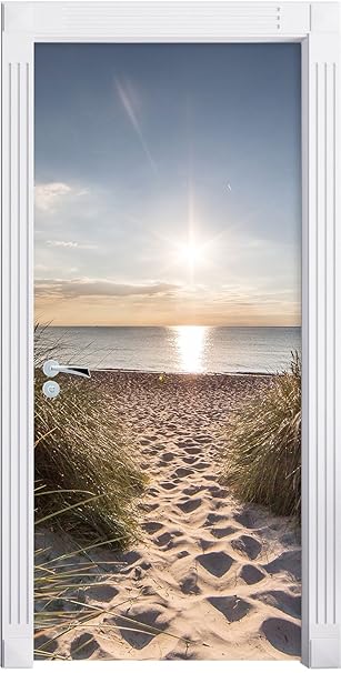 der Weg ins Meer als Türtapete, Format: 200x90cm, Türbild, Türaufkleber, Tür Deko, Türsticker