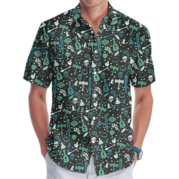 ALOHA ハワイ州 ゲームシャツ Amazon.com: Video Game Hawaiian Shirt, Tropical Game Short