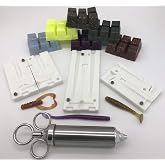 INJEX Petite BASS Lure Making Kit - 3 Soft Plastic Injection Fishing Lure MOLDS Injector 6 Resin Colors - FusionX Fishing