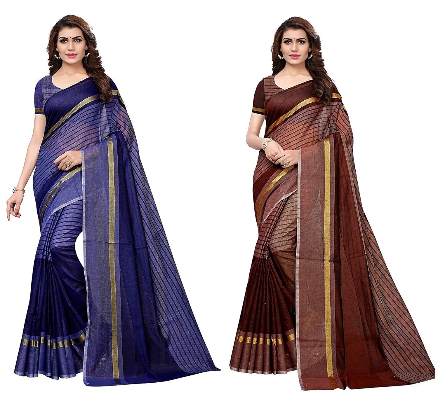 Anni Saree with Blouse Piece (Pack of 2)