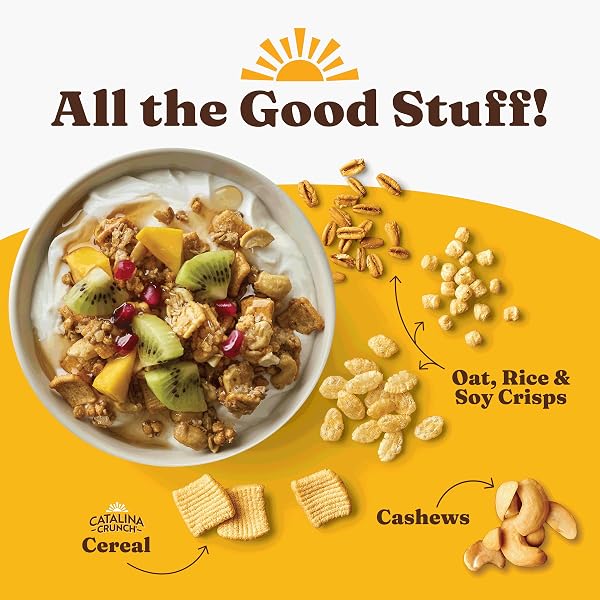 CATALINA CRUNCH PROTEIN GRANOLA – LOW SUGAR BREAKFAST CEREAL WITH 13G OF PROTEIN – GLUTEN FREE, KETO FRIENDLY – HONEY CASHEW – 8 OZ. BAG (PACK OF 1)