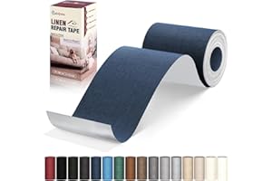 CAHOMO Linen Repair Tape 4x79 inch, Self Adhesive Linen Fabric Patches, Linen Fabric Patch Tape Kit, Fabric Repair Tape for Linen Sofas, Headboards, Chairs, Pillows, Curtains - Navy Blue