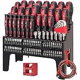 SUNHZMCKP 124-Piece Magnetic Screwdriver set, Includes Slotted, Phillips, Pozidriv, Hex, Torx and Precision Screwdriver, ratcheting screwdriver and nut drivers With Storage rack