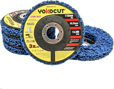 YOKOCUT 5Pcs Strip Discs 115mm 4.5in Paint Removal Wheel for Angle Grinder