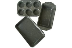 casaWare Toaster Oven 3-Piece Set (Silver Granite)