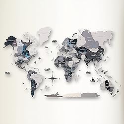 3D Wood World Map – 3D Wall Decor with Wood Map