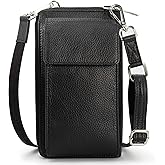 BULL GUARD Crossbody Leather Wallet Phone Purse, Anti Theft and RFID Blocking, Small Elegant Design for Travel