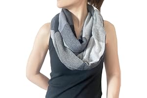 stylesilove Winter Plaid Infinity Scarf with Hidden Zipper Pocket Fashion Travel Scarf for Women and Men