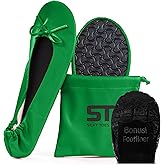 Silky Toes Women’s Foldable Ballet Flats - Portable Roll-Up Slippers for Purse, Travel, or Events - Comfortable Ballerina Shoes