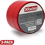 XFasten Extreme Double-Sided Acrylic Mounting Tape Removable, 1-Inch x 300-Inch, Pack of 3, Weatherproof, Super Strong Double-Sided Adhesive and Tough Bonding Strength